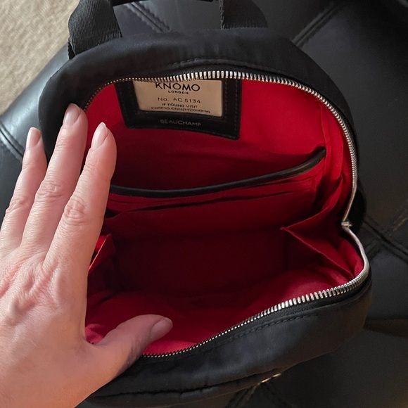 KNOMO London XS 9.5” Beauchamp Double Compartment Backpack in Black - Picture 12 of 14